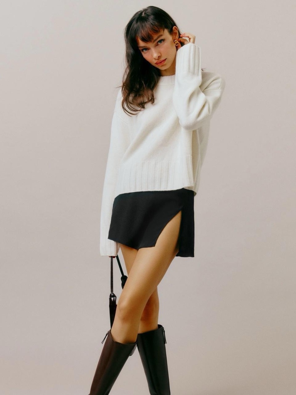 Reformation Black Margot Skirt